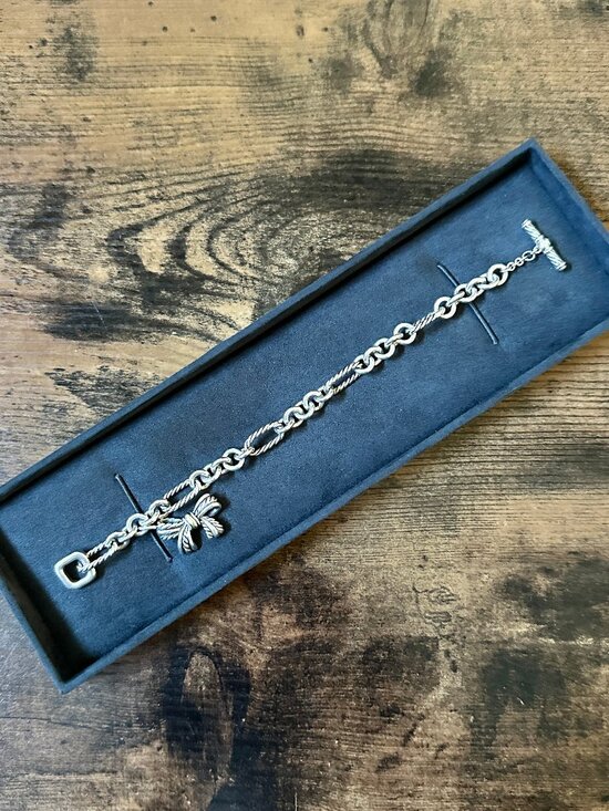David Yurman Jewelry - David Yurman Figaro Bracelet w/ Bow in Sterling Silver & 18K Yellow Gold - Med